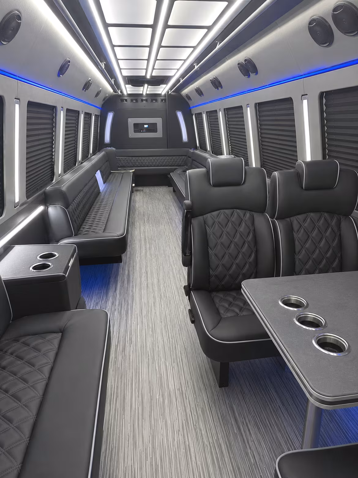 minot 25 passenger party bus inside
