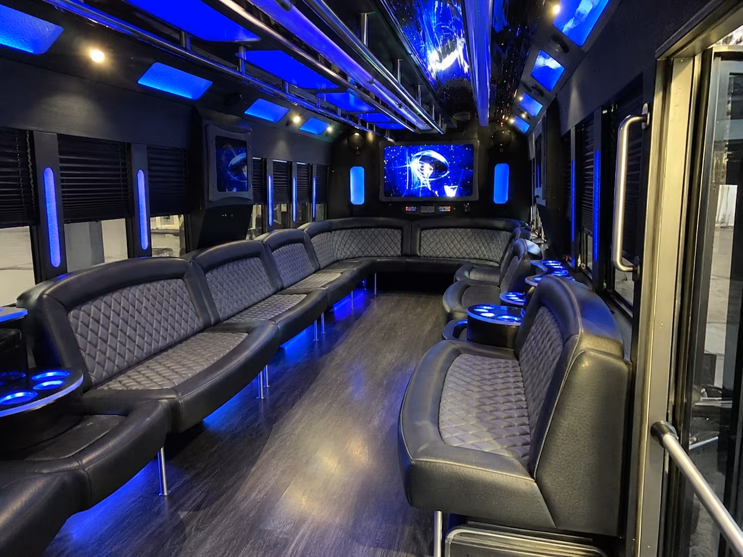 minot 28 passenger party bus interior