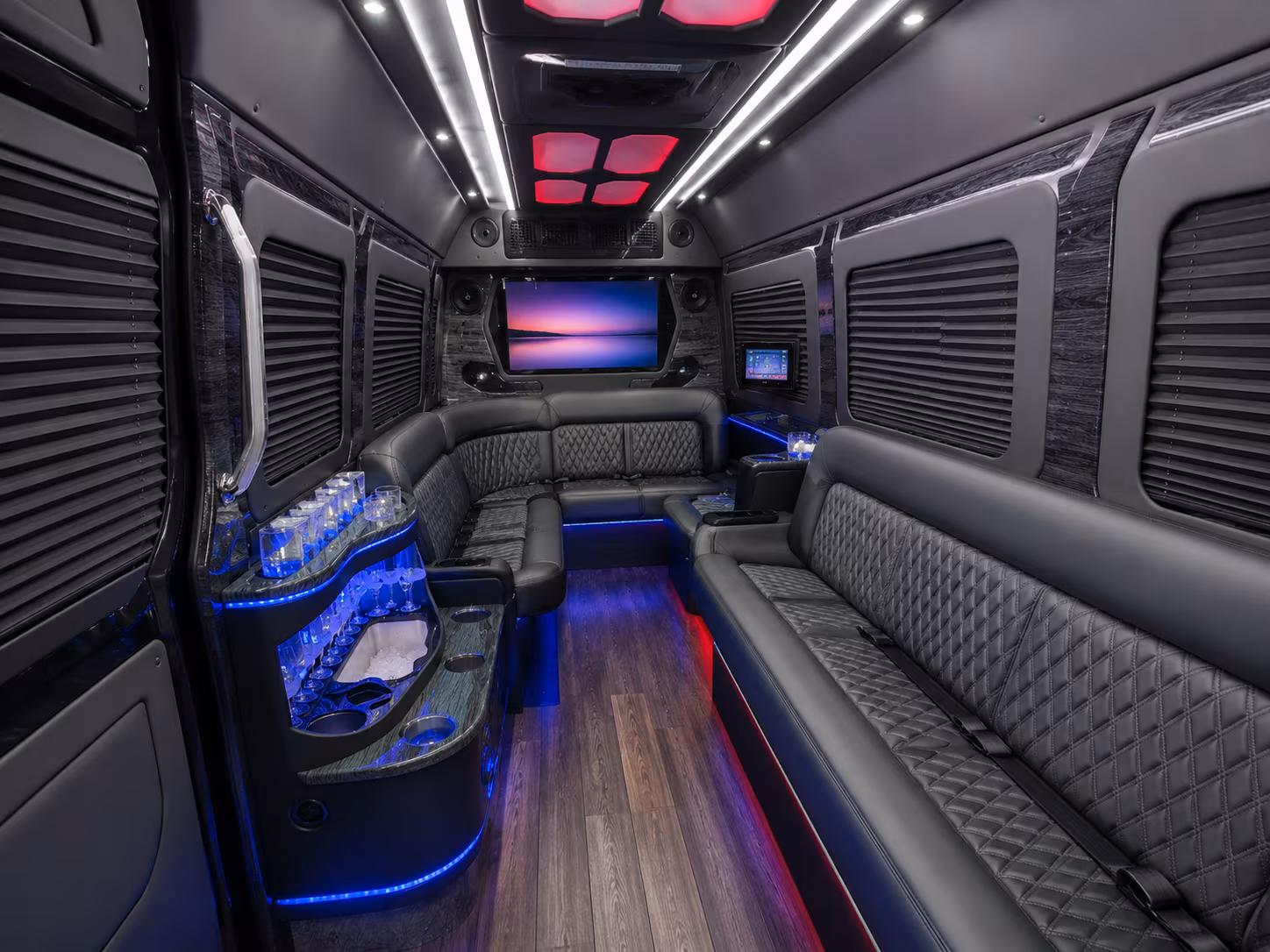 minot 30 passenger party bus interior
