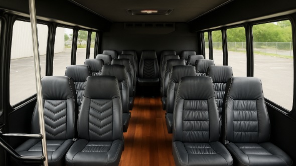 Interior of Charter Bus Company Saint Paul's 20 Passenger Mini bus in Saint Paul