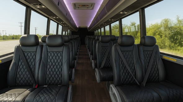 Interior of Charter Bus Company St. Cloud's 28 Passenger Mini bus in St. Cloud