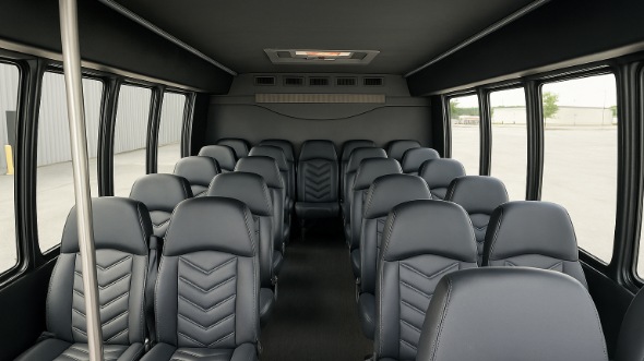 Interior of Charter Bus Company Sioux Falls's 35 Passenger Minibus in Sioux Falls