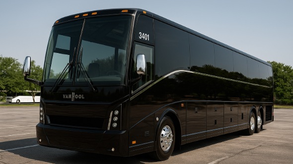 Exterior of Charter Bus Company Bismarck's 55 Passenger Charter Bus in Bismarck