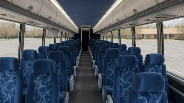 Interior of Charter Bus Company Sioux Falls's 55 Passenger Charter Bus in Sioux Falls