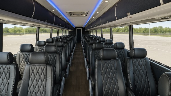 minot 50 passenger charter bus inside