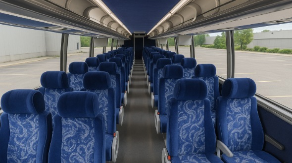 minot 54 passenger charter bus inside