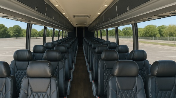 minot 54 passenger charter bus interior