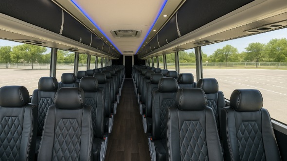 minot 55 passenger charter bus inside