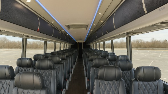 minot 56 passenger charter bus inside
