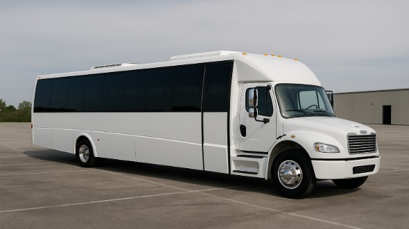 Exterior of Charter Bus Company Bismarck's Party Bus in Bismarck