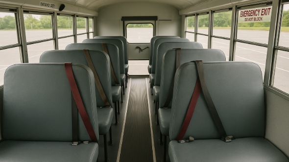 Interior of Charter Bus Company Saint Paul's School Bus in Saint Paul